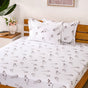 Chrysanthemum Cotton Bedsheet And Pillowcase Set Green