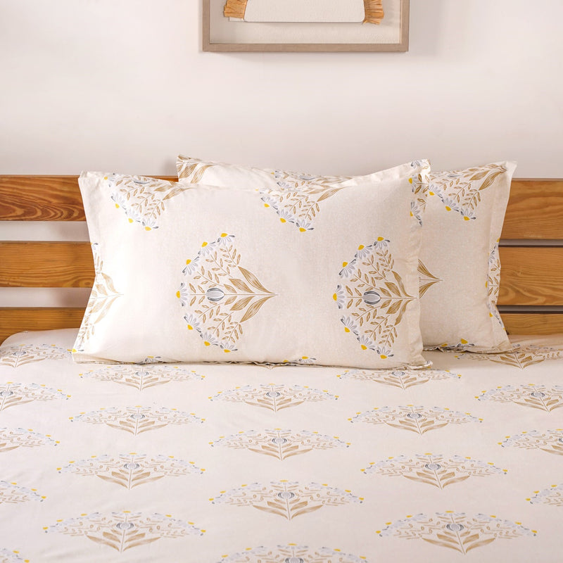 Daisy Bloom Cotton Bedsheet And Pillowcase Set