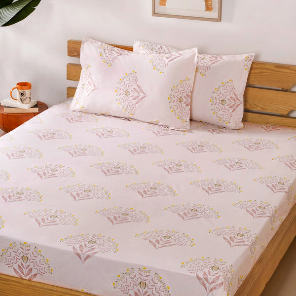 Ultra Soft Daisy 180 TC Pure Cotton Bedding Set Of 3 King Size 275x275 cm