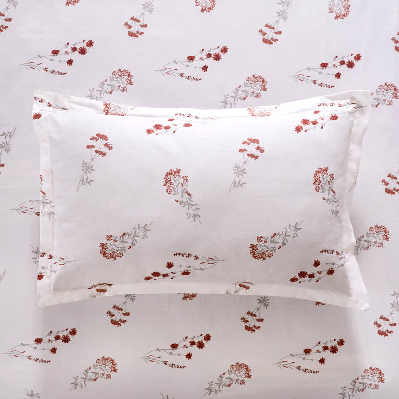Chrysanthemum Printed Cotton Bedding Set Red