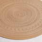 Beige Embossed Warli Design Round Table Mat Set Of 6