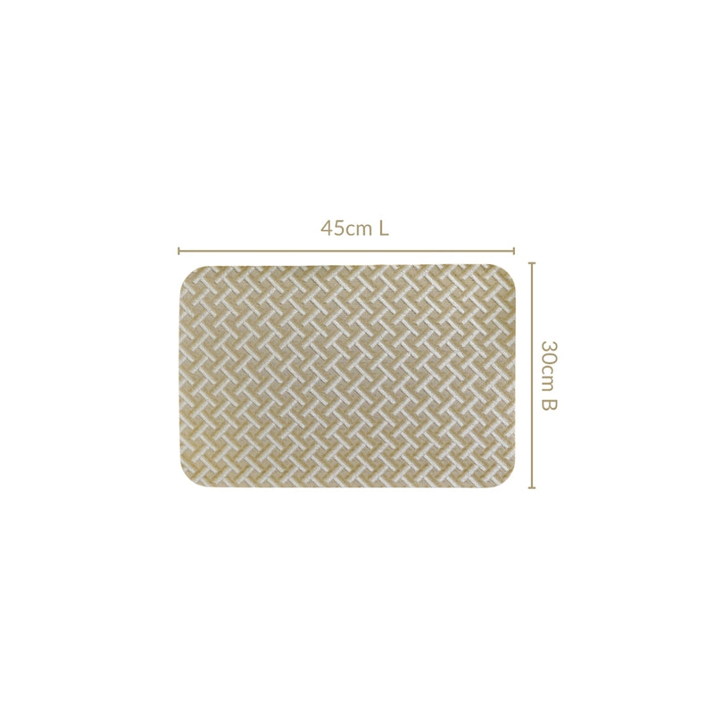 Beige Hue Wicker Pattern Tablemat Set Of 6