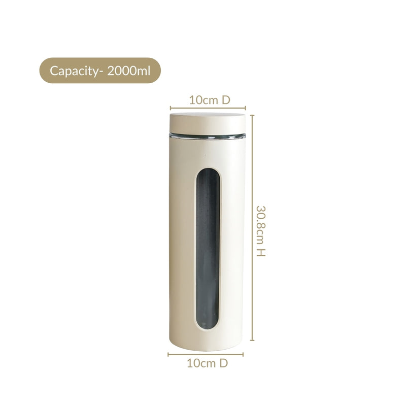 Beige Kitchen Canister Set Of 4 2000ml