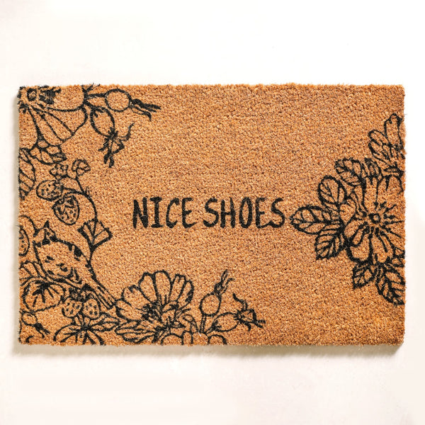 Beige Natural Coir Doormat Nice Shoes 24x16 Inch