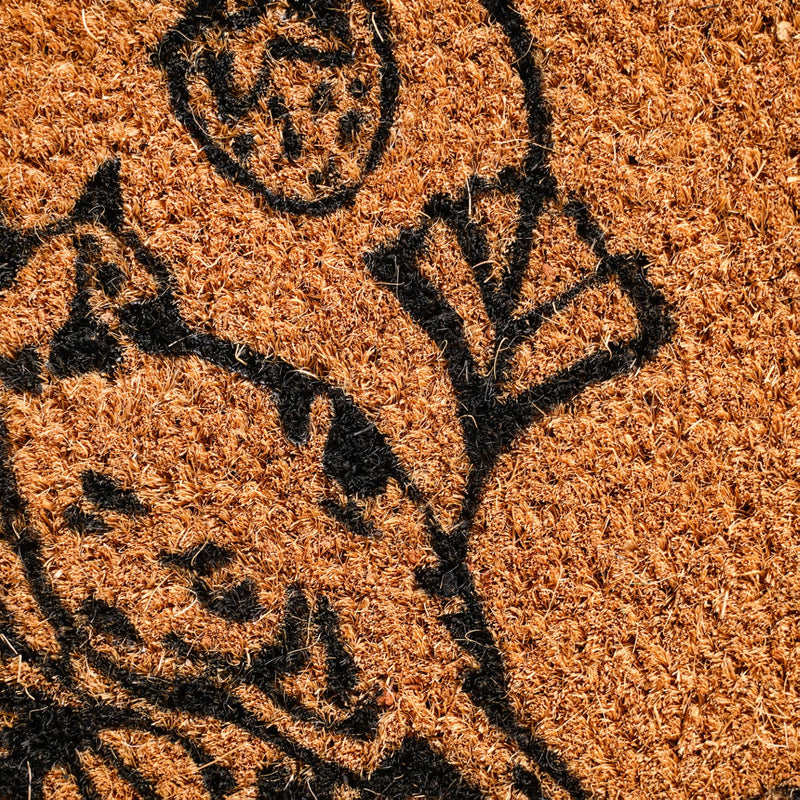 Beige Natural Coir Doormat With Text Print