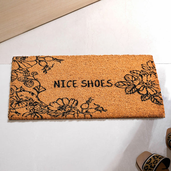 Beige Natural Coir Doormat Nice Shoes 24x16 Inch