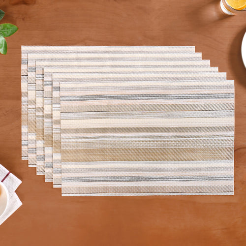 Beige and Brown Placemats Set Of 6