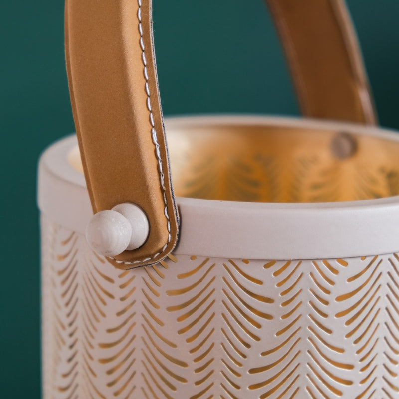 Leaf Vein Metal Cutwork Lantern Set Of 2