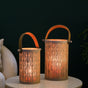 Leaf Vein Metal Cutwork Lantern Set Of 2