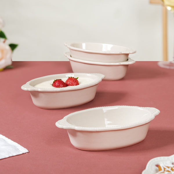 Beige Single Serve Baking Bowl Set Of 4 200ml