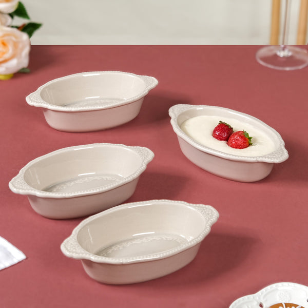 Beige Single Serve Baking Bowl Set Of 4 200ml