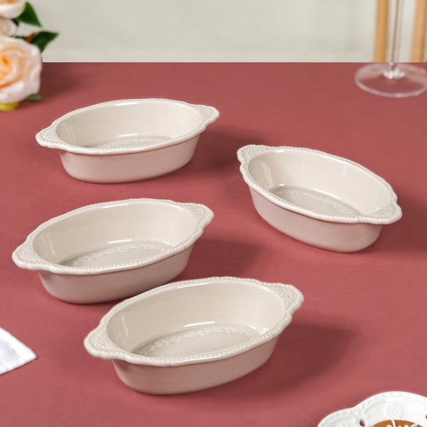 Beige Single Serve Baking Bowl Set Of 4 200ml