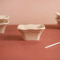 Vintage Square Dip Bowl Beige Set Of 6 60ml - Dip bowls, mini bowls, ceramic dip bowls, dip bowls set