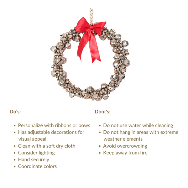 Decorative Silver Wreath With Bells
