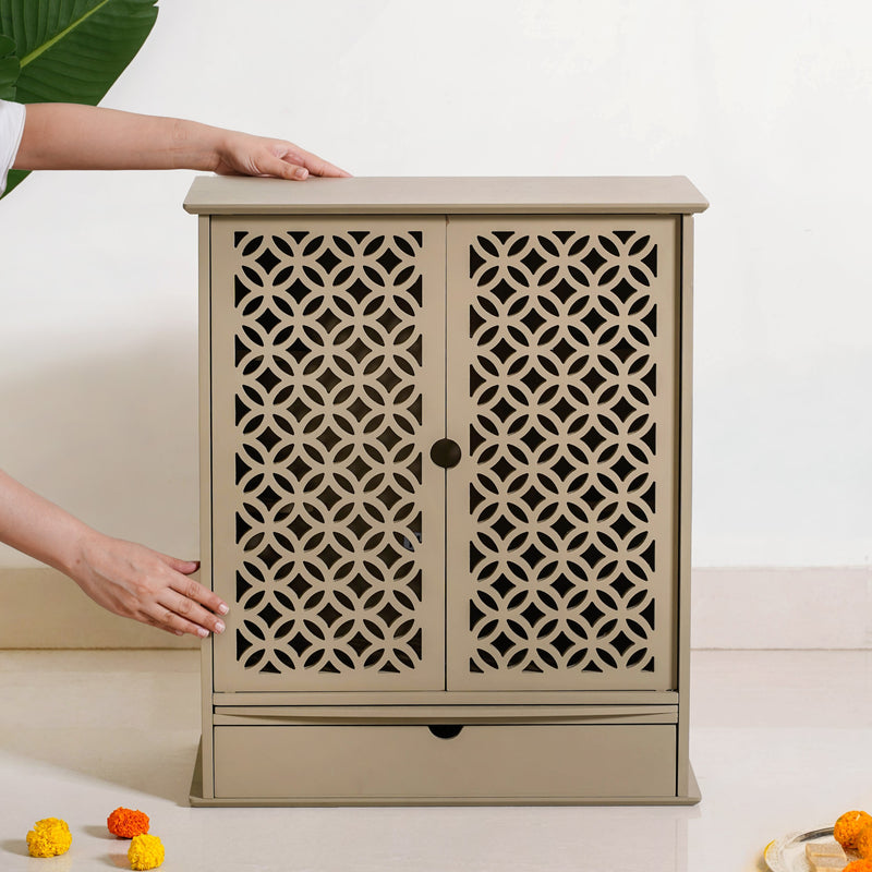 Bhakti Puja Mandir With Jali Design 53x27x63cm