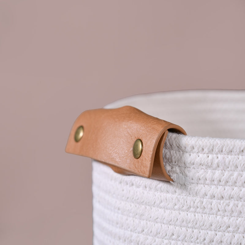 Big White Rainbow Basket With Handles