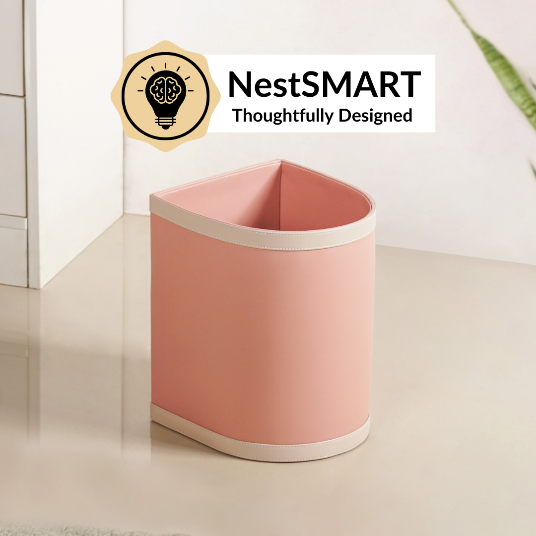 Bin There Faux Leather Dustbin For Home Pink Online - Premium Dustbin ...