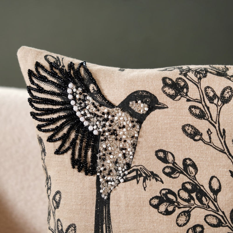 Embroidered Cotton Pillow Cover 15x15 Inch