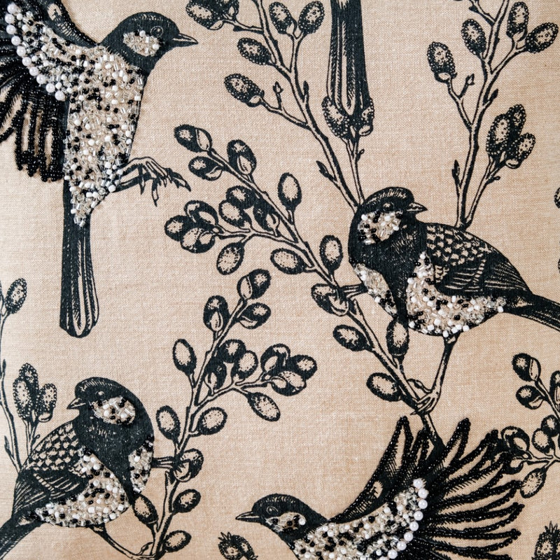 Embroidered Cotton Pillow Cover 15x15 Inch