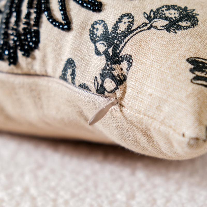 Embroidered Cotton Pillow Cover 15x15 Inch