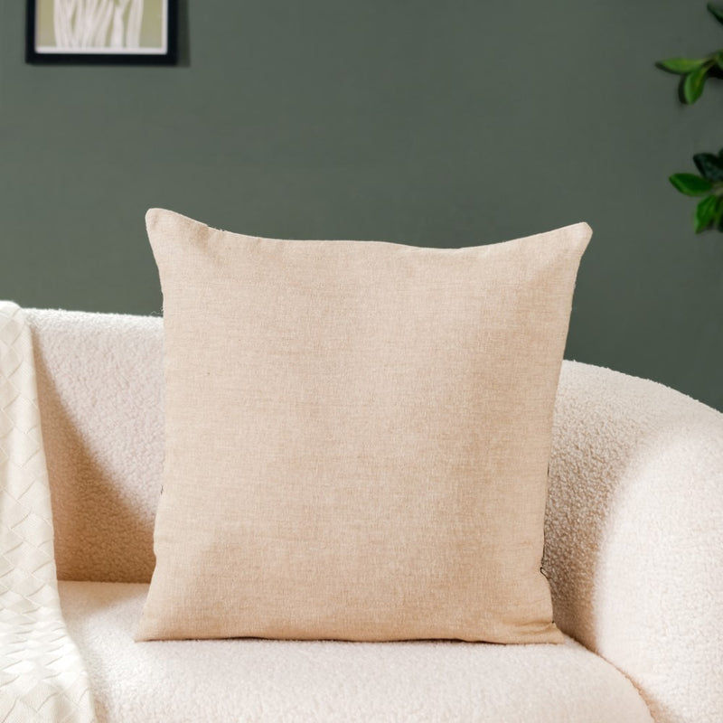 Embroidered Cotton Pillow Cover 15x15 Inch