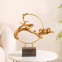 Bird Family Sculpture Showpiece Gold- Bird showpiece, gold showpiece, living room showpiece, bird sculpture, resin showpiece