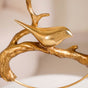 Bird Family Sculpture Showpiece Gold- Bird showpiece, gold showpiece, living room showpiece, bird sculpture, resin showpiece