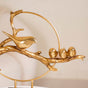 Bird Family Sculpture Showpiece Gold- Bird showpiece, gold showpiece, living room showpiece, bird sculpture, resin showpiece