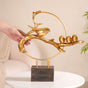 Bird Family Sculpture Showpiece Gold- Bird showpiece, gold showpiece, living room showpiece, bird sculpture, resin showpiece