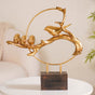 Bird Family Sculpture Showpiece Gold- Bird showpiece, gold showpiece, living room showpiece, bird sculpture, resin showpiece