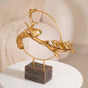 Bird Family Sculpture Showpiece Gold- Bird showpiece, gold showpiece, living room showpiece, bird sculpture, resin showpiece