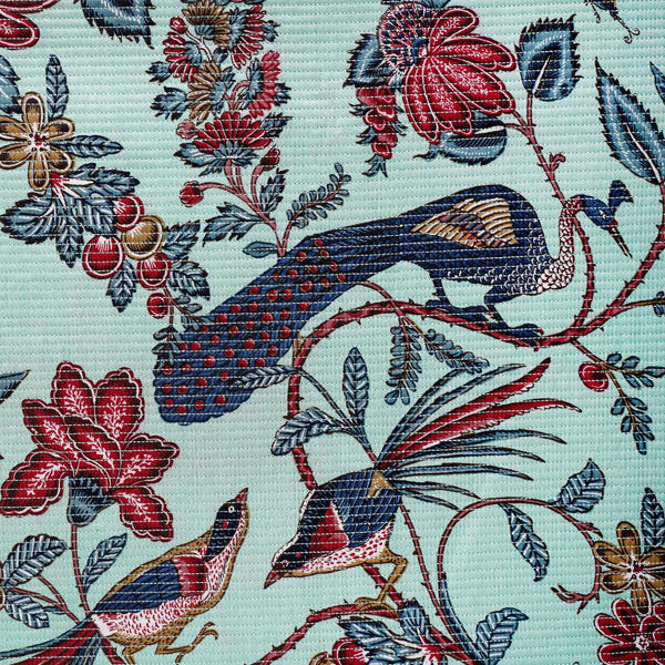 Birdsong Symphony Quilted Bedcover Mint 254x221cm