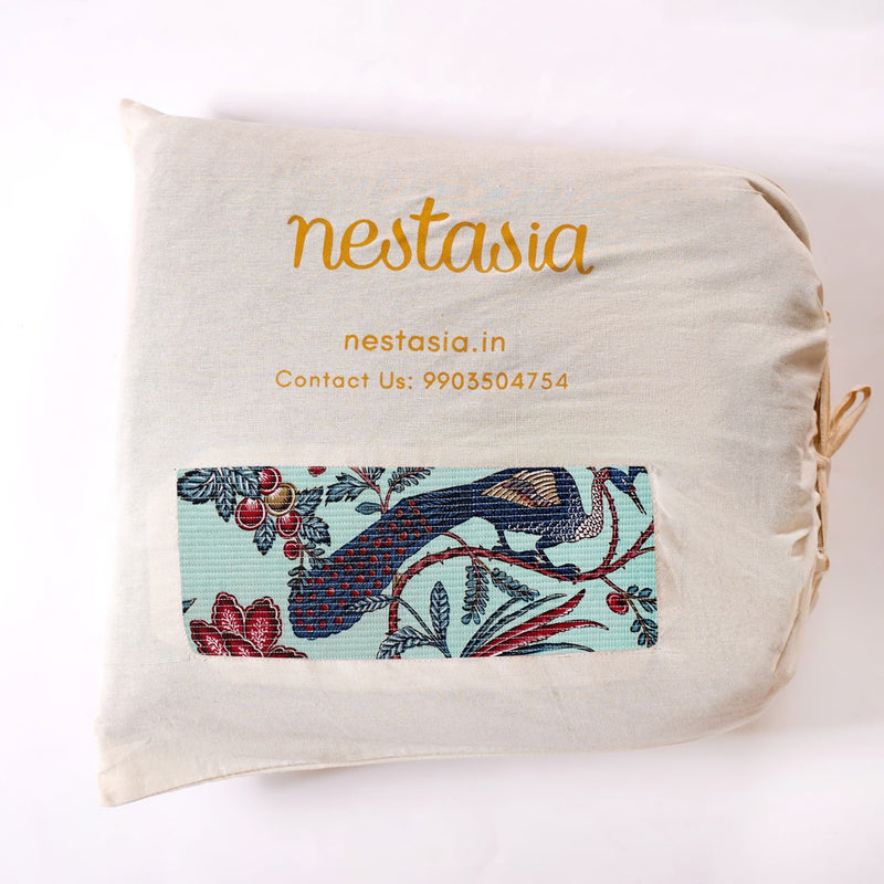 Birdsong Symphony Quilted Bedcover Mint