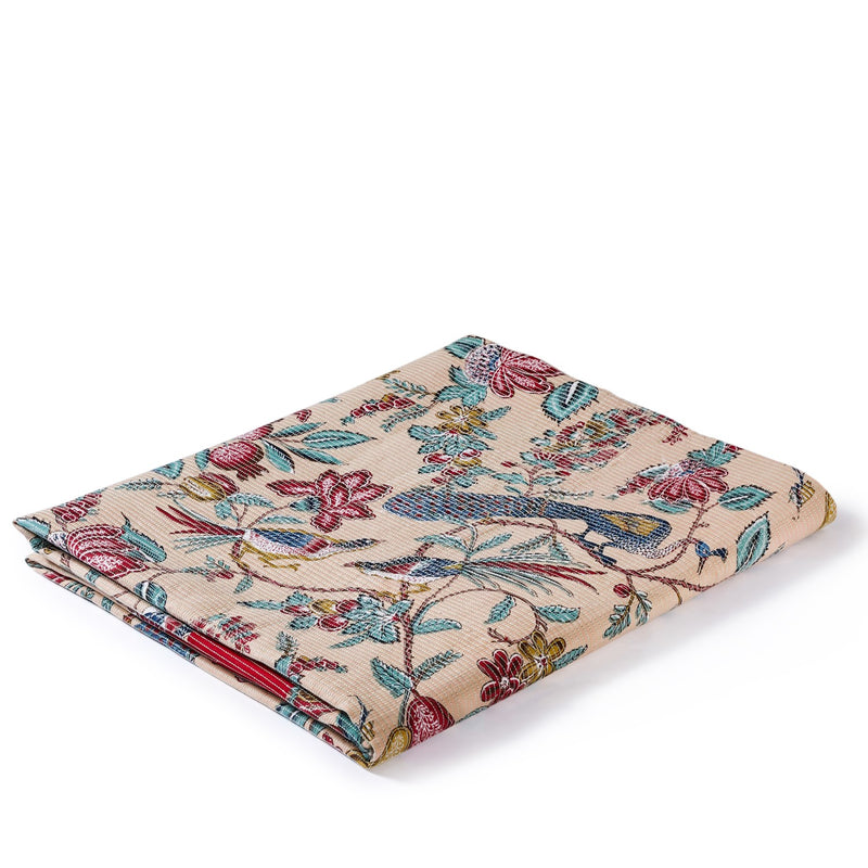 Birdsong Symphony Quilted Bedcover Peach