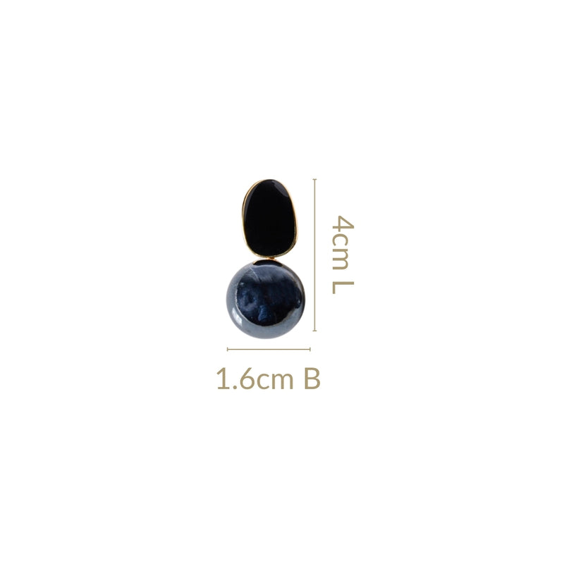 Black And Grey Contemporary Pearl Earrings