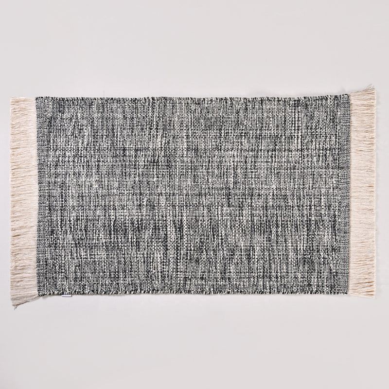 Black And White Tweed Floor Mat 96x53cm