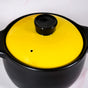Black And Yellow Ceramic Cooking Pot With Lid 1200ml