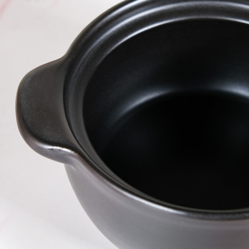 Black Ceramic Clay Pot For Cooking 2250ml