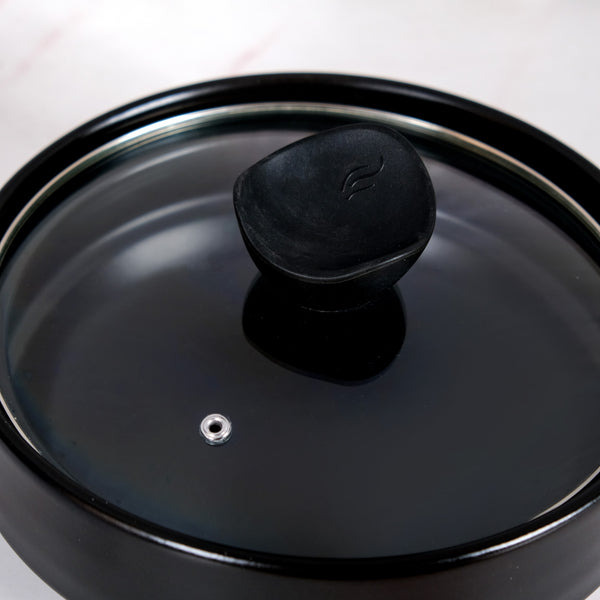 Classic Black Korean Ceramic Cooking Pot 2000ml