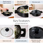 Black Ceramic Cooking Pot 1600ml