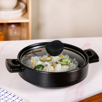 Black Ceramic Cooking Pot 1600ml