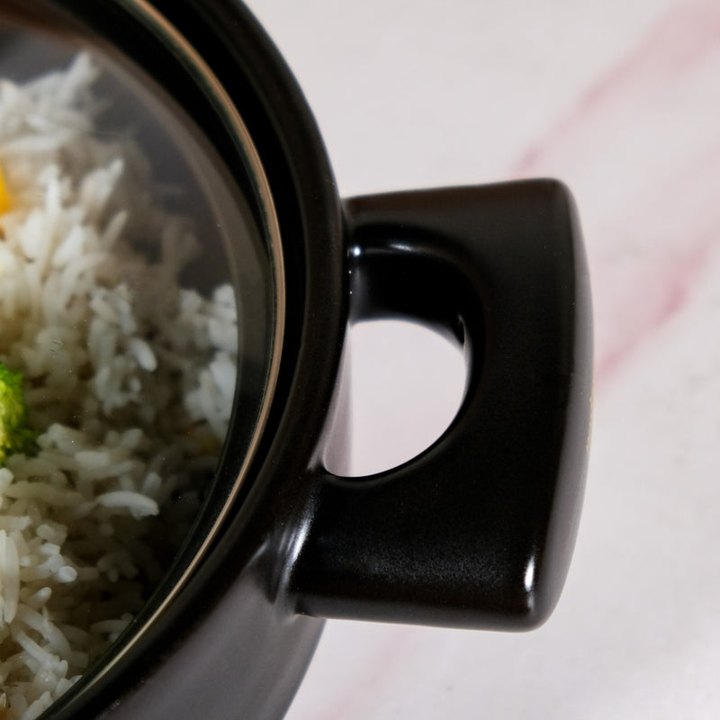 Black Ceramic Cooking Pot 1600ml