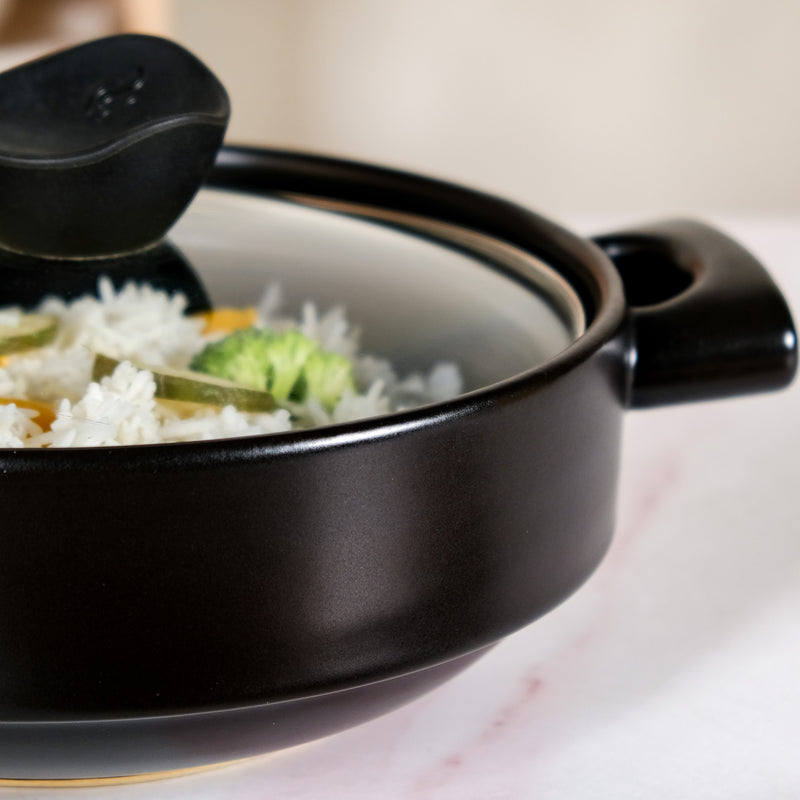 Black Ceramic Cooking Pot 1600ml