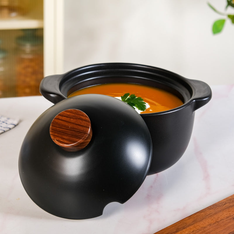 Black Chinese Stew Pot 3300ml