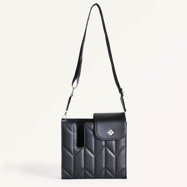 Black Crossbody Bag For Bottles