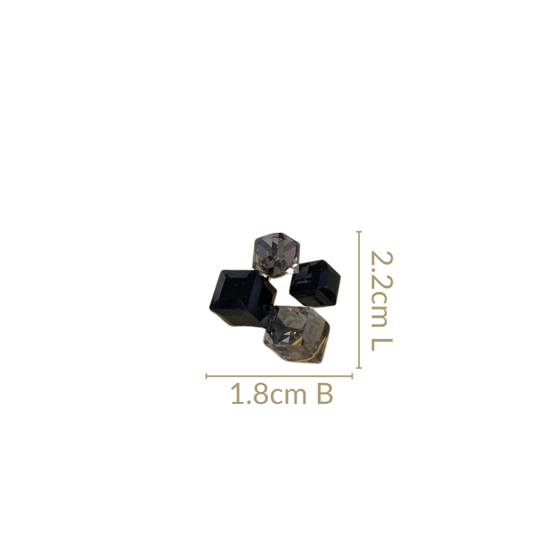 Black Cube Cluster Earrings