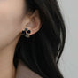 Black Cube Cluster Earrings