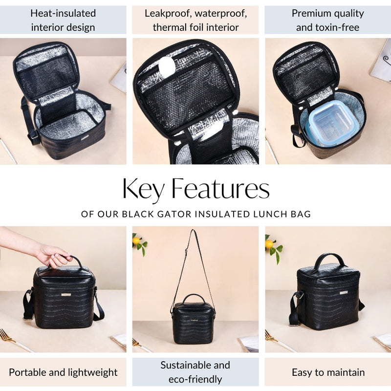 Black Gator Insulated Lunch Bag