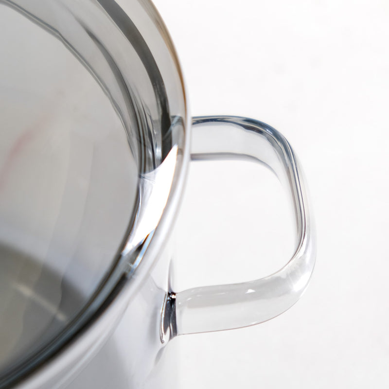 Black Tinted Borosilicate Glass Cooking Pot With Reflective Lid 2L