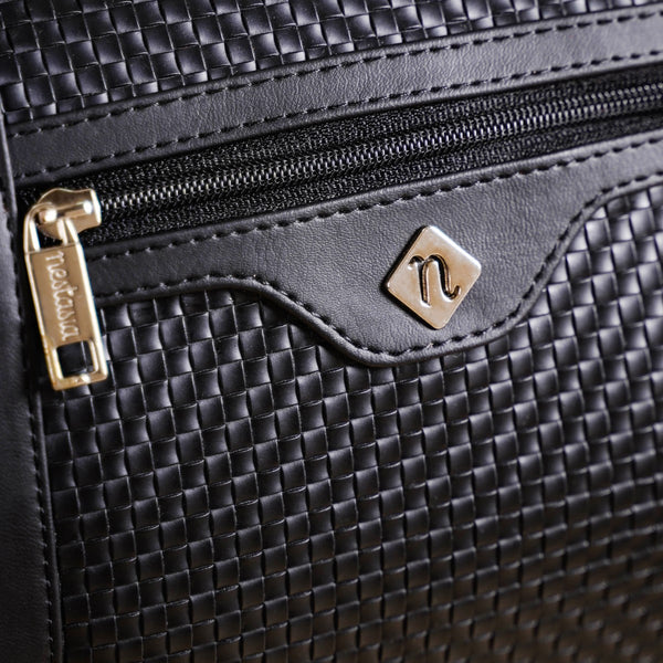 Embossed Sleek Black Duffle Bag